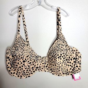 Xhiliration Target Swim Top Leopard XL